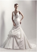 A-line Strapless Semi-Cathedral Train Wedding Dresses (yz0386)