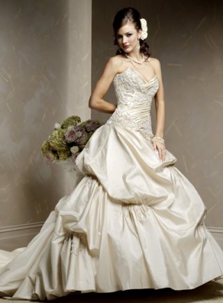 Off-the-shoulder Pick-up Skirt Taffeta Wedding Dresses (SK0123)