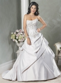 Sleeveless Sweetheart Satin Lace Wedding Dresses (SK0105)
