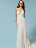 Princess Empire Halter Sweep Train Chiffon Wedding Dresses (SK0121)