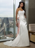 Sheath Strapless Sweetheart Satin Wedding Dresses (SK0110)
