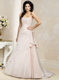 Slim A-line Strapless Scoop Taffeta Wedding Dresses (SK0088)