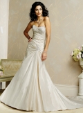 Slim A-line Strapless Sweetheart Taffeta Wedding Dresses (SK0079)