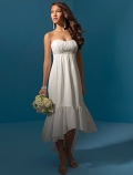 Slim line Strapless High-Low Hemline Wedding Dress (yz0426)