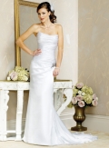 Slim-line Strapless Satin Wedding Dresses (SK0059)