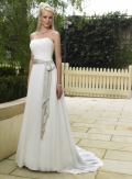 Slim-line Strapless Sweep Train Chiffon Wedding Dresses (SK0058)