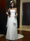 Slim-line Strapless Sweep Train Chiffon Wedding Dresses (SK0056)