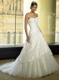 Strapless A-line Sweetheart Chapel Train Taffeta Wedding Dresses (SK0009)