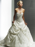 Strapless A-line Pick up Skirt Satin Wedding Dresses (SK0017)