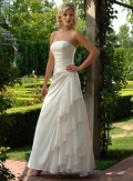 Strapless A-line Satin Chiffon Wedding Dresses (SK0016)