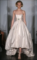 Strapless Ballgown High-low Bubble Skirt Taffeta Wedding Dresses (SR0196)