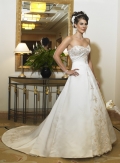 Strapless A-line Sweetheart Satin Wedding Dresses (SK0005)