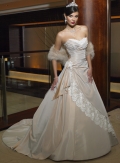 Strapless A-line Sweetheart Sweep Train Taffeta Wedding Dresses (SK0004)