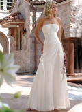Strapless Slim A-line Corset Closure Chiffon Wedding Dresses (SR0158)