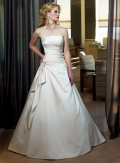 Strapless Slim A-line Satin Wedding Dresses (SR0155)