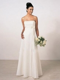 A-line Spaghetti Empire Floor Length Satin Wedding Dresses (SR0021)