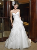 A-line Spaghetti Sweetheart Organza Wedding Dresses (SR0012)