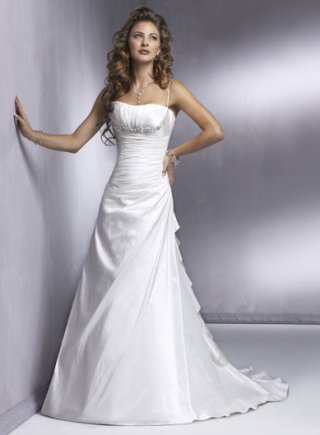 A-line Spaghetti Taffeta Wedding Dresses (SR0009)