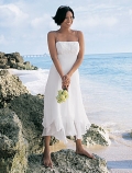 Slim line Straps handkerchief hem Wedding Dress (SR0084)