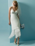 Slim line Sweetheart Handkerchief Hemline Wedding Dress (SR0088)