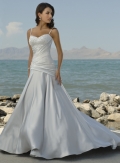 Spaghetti A-line Sweetheart Satin Wedding Dresses (ST0160)