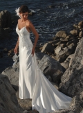 Spaghetti Sheath style Deep V-neckline Wedding Dresses (ST0159)