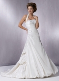A-line Halter Taffeta Wedding Dresses (ST0104)
