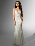 Slim line Spaghetti Floor Length Wedding Dress (ST0140)