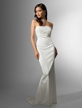 Slim line Strapless Sweep Train Wedding Dress (ST0139)