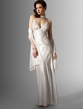 Slim line Deep-V Sweep Train Wedding Dress (ST0137)