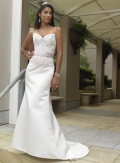 A-line Spaghetti Sweetheart Satin Wedding Dresses(MZ0207) (ST0092)