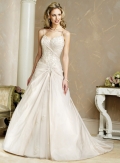 A-line Spaghetti Sweetheart Taffeta Wedding Dresses(MZ0418) (ST0091)