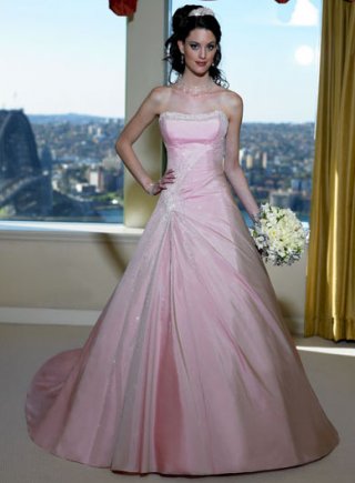 Strapless A-line Taffeta Wedding Dresses (CW0001)