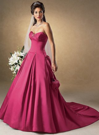 Strapless Sweetheart Satin Wedding Dresses (CW0004)
