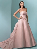 Princess Strapless Chapel Train Taffeta Wedding Dresses (CW0012)