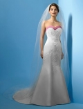 Trumpet Strapless Sweetheart Chapel Train Wedding Dresses (CW0017)
