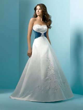 Princess Strapless Empire Chapel Train Wedding Dresses (CW0019)