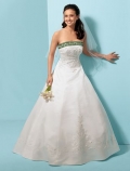 Princess Strapless Semi-Cathedral Train Satin Wedding Dresses (CW0015)