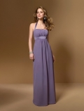 A-line halter floor length chiffon dress (je132)