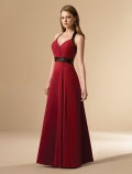 a-line chiffon and satin dress (mj018)