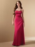 a-line strapless satin dress (je036)