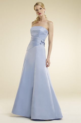 a-line strapless satin dress (mj057)