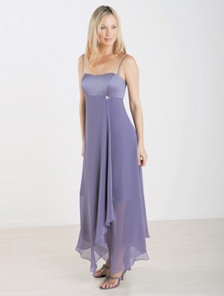 chiffon draped satin skirt (je032)