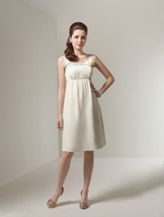 cocktail length chiffon satin dress (je134)