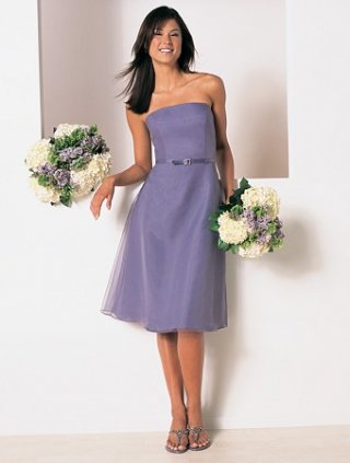 cocktail length organza satin dress (je004)