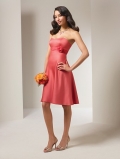 cocktail length spaghetti straps sation dress (je141)