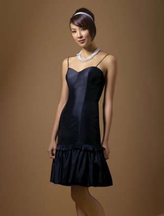 cocktail length taffeta dress (je118)
