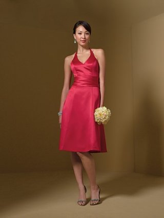 cocktail length satin dress (je091)