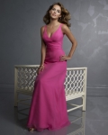 Cross Over V-neck A-Line Chiffon Bridesmaid Dresses (KB0657)