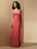 Empire Spaghetti A-line V-neck Chiffon Satin Bridesmaid Dresses (KB0120)